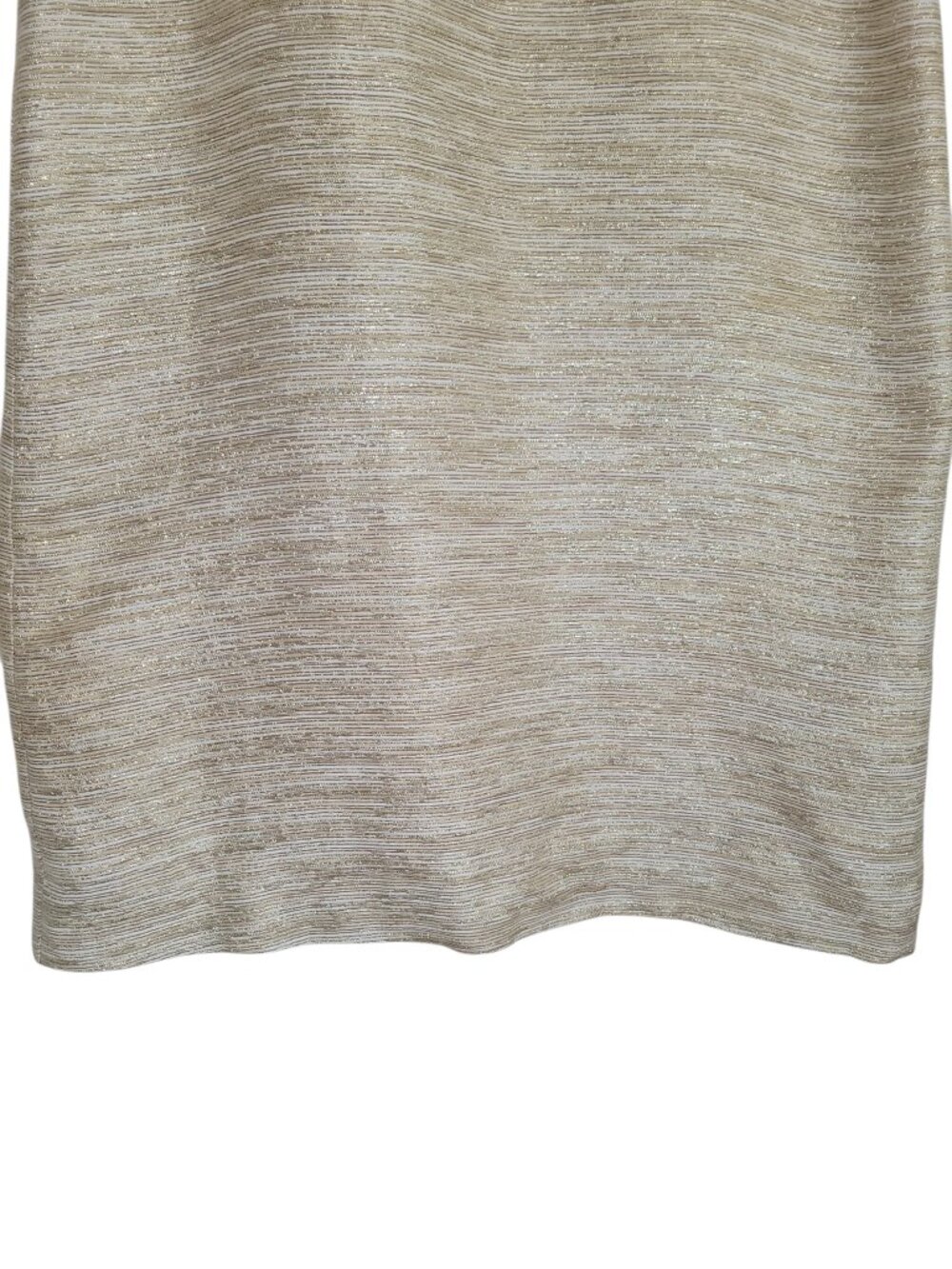 Kate Spade Lucille Gold Metallic Ruffle Shift Dress Women's Size 4/6 - Picture 6 of 13